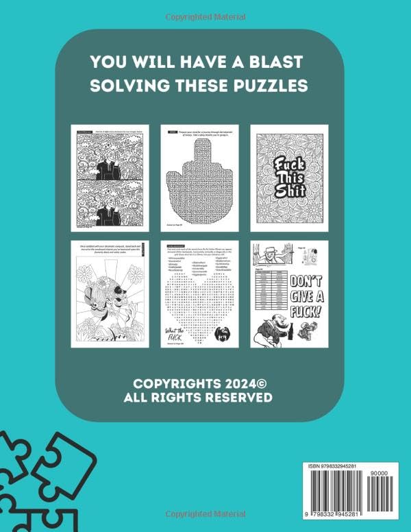 Bored as F*ck Mixed Puzzles Activity Book for Adults – Logic Puzzles Including Crossword Puzzle books for adults, Sudoku Puzzles for Adults, Cryptograms, Fun Activities and much more.