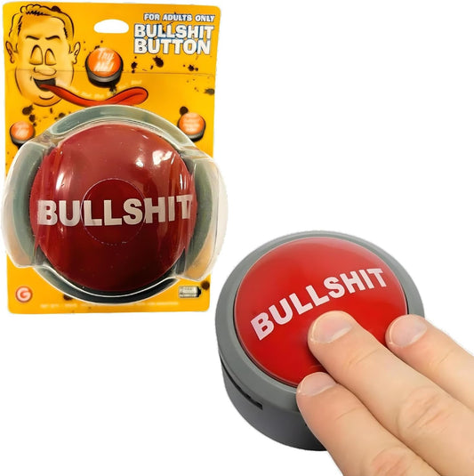 Bullshit Button – The Official Hilarious BS Button with Sound Effects & Flashing Light – Perfect Gag Gift for Friends, Family, and Co-workers - Batteries Included