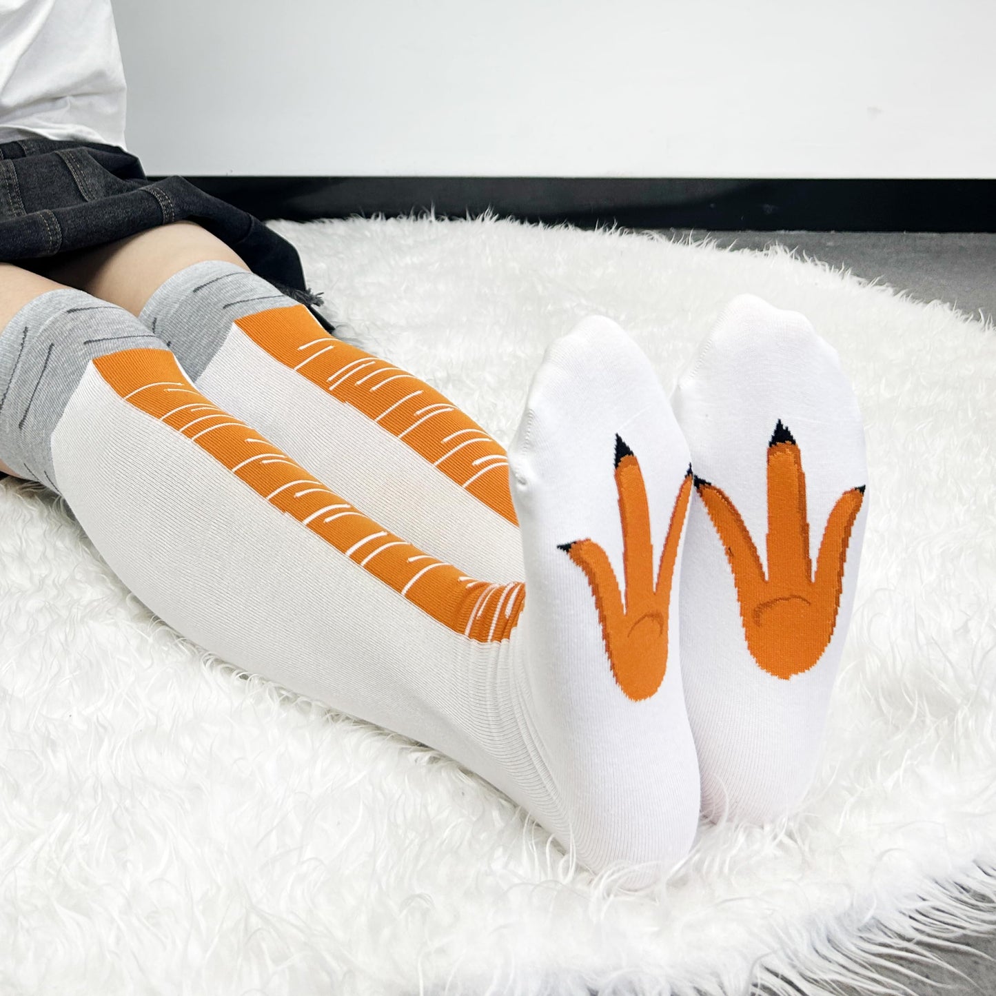 WHOTAY Crazy Funny Chicken Leg Socks for Women Men Novelty Chicken Feet Socks White Elephant Gifts for Adults Gag Gifts