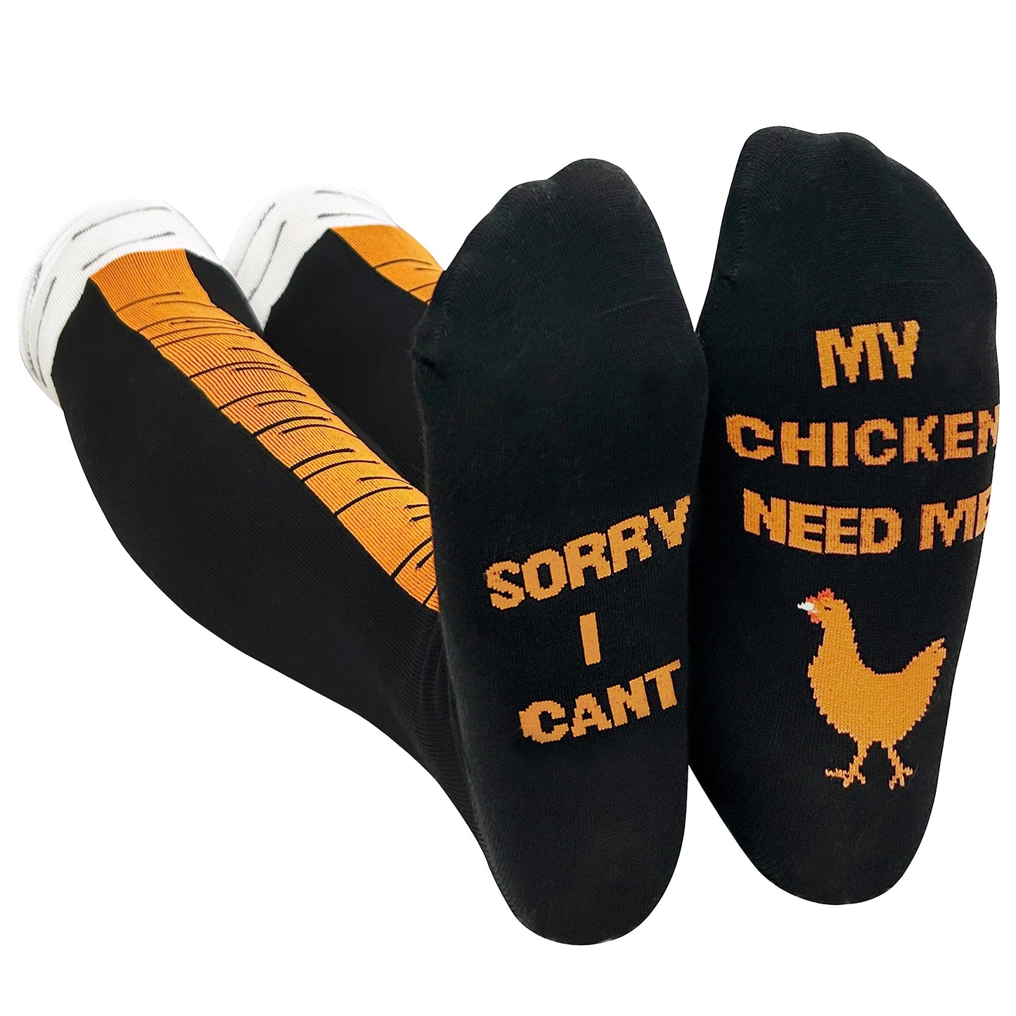 WHOTAY Crazy Funny Chicken Leg Socks for Women Men Novelty Chicken Feet Socks White Elephant Gifts for Adults Gag Gifts