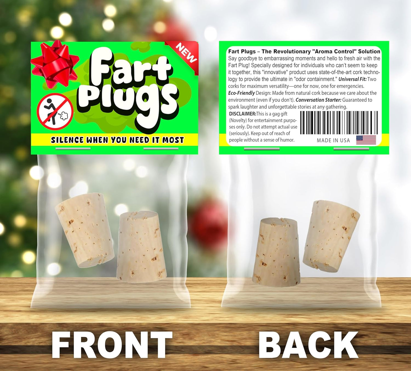 Funny Stocking Stuffers Fart Plug Gag Gift, Novelty Christmas Party Prank & White Elephant Gifts For Adults, Boyfriend, Husband Or Friends, Prize For Christmas Games, Birthday Or Secret Santa