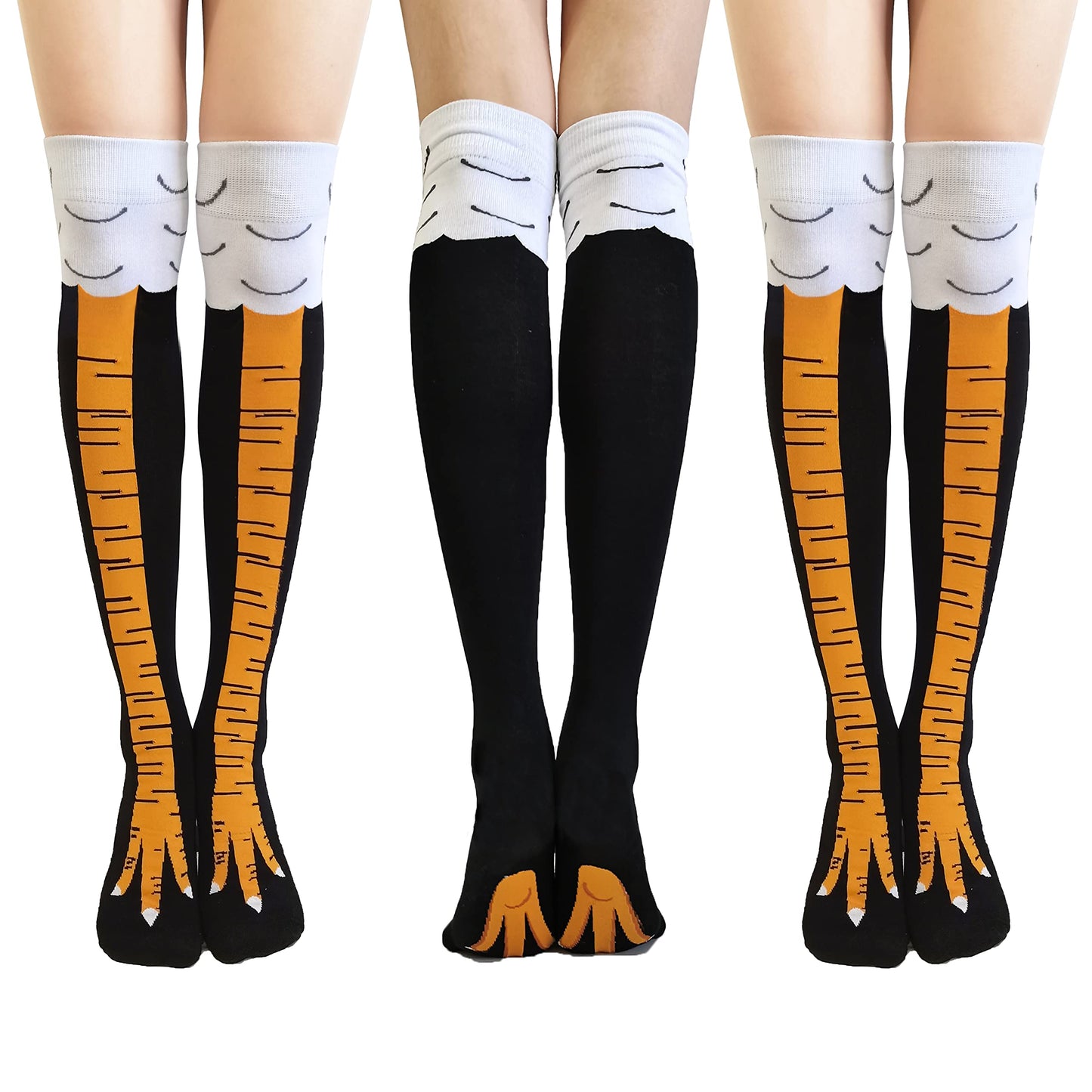 WHOTAY Crazy Funny Chicken Leg Socks for Women Men Novelty Chicken Feet Socks White Elephant Gifts for Adults Gag Gifts