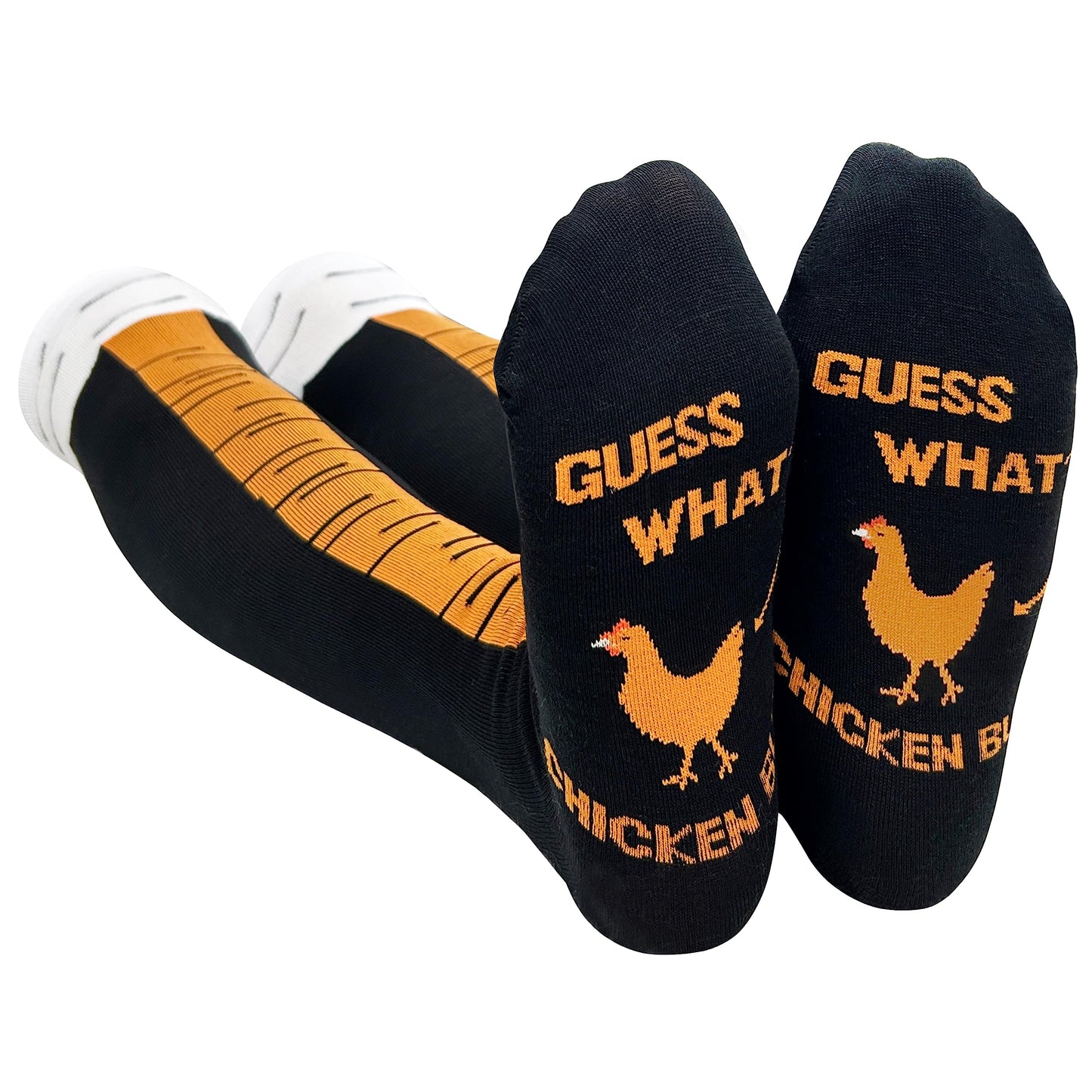 WHOTAY Crazy Funny Chicken Leg Socks for Women Men Novelty Chicken Feet Socks White Elephant Gifts for Adults Gag Gifts