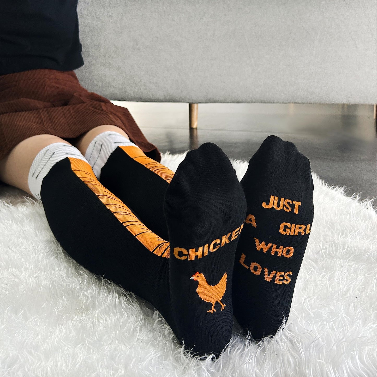 WHOTAY Crazy Funny Chicken Leg Socks for Women Men Novelty Chicken Feet Socks White Elephant Gifts for Adults Gag Gifts